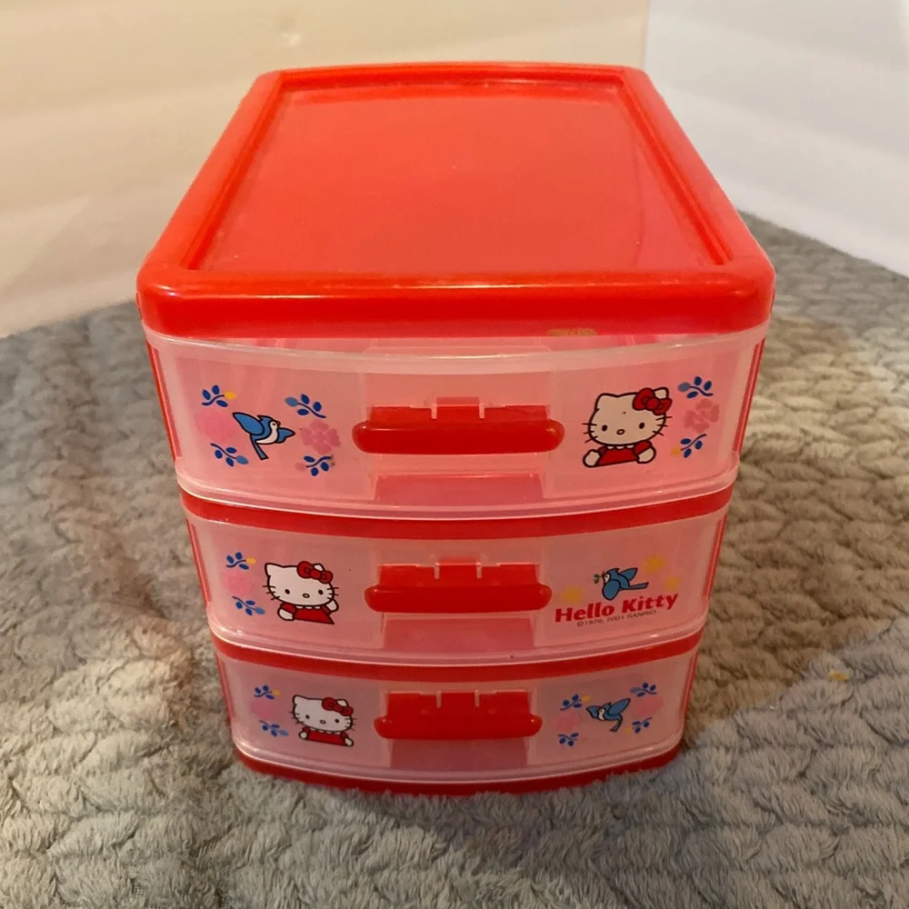 1991 vintage Hello Kitty 3 drawer storage
